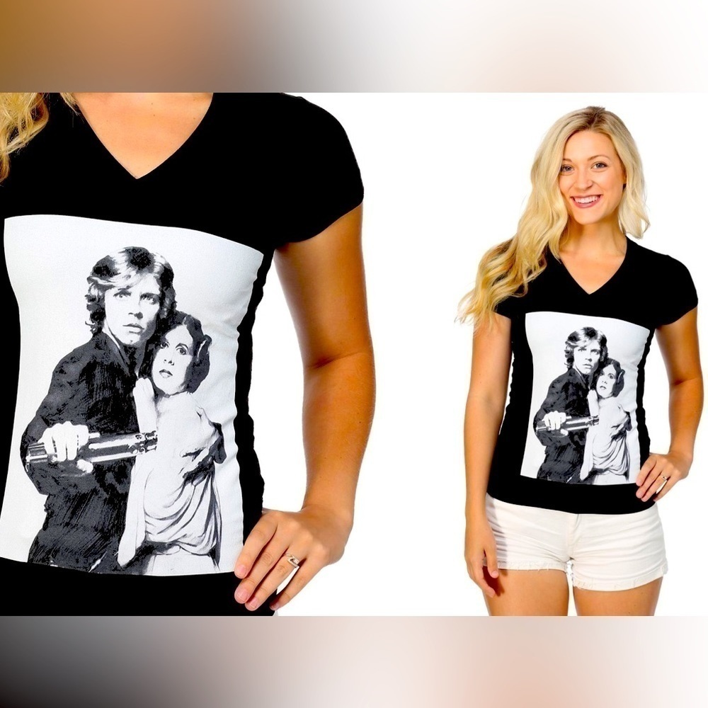 Star Wars Luke And Leia T-shirt Women’s NEW